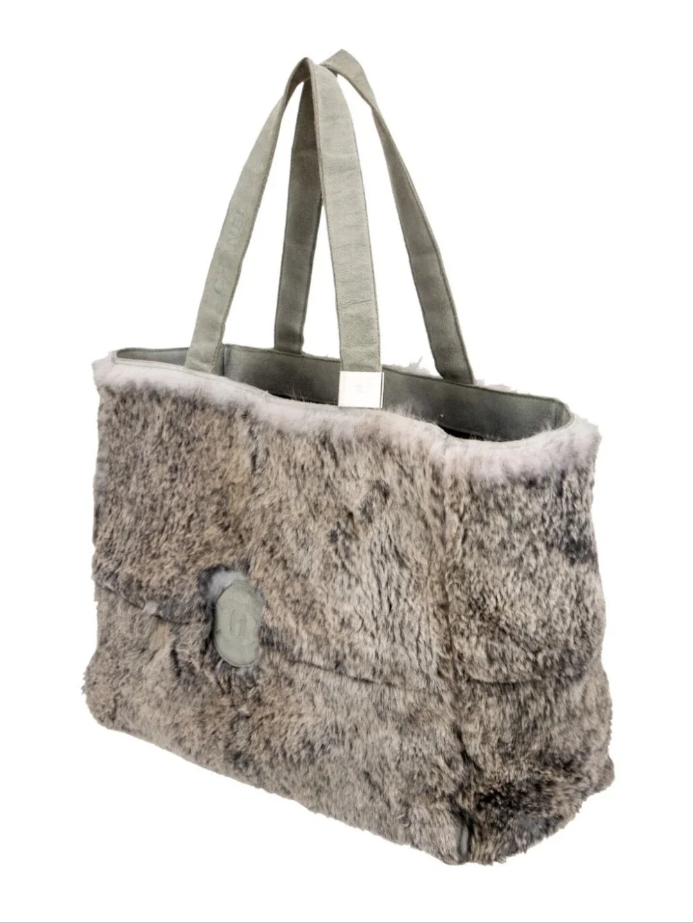 CHANEL Rabbit Orylag Fur Tote
